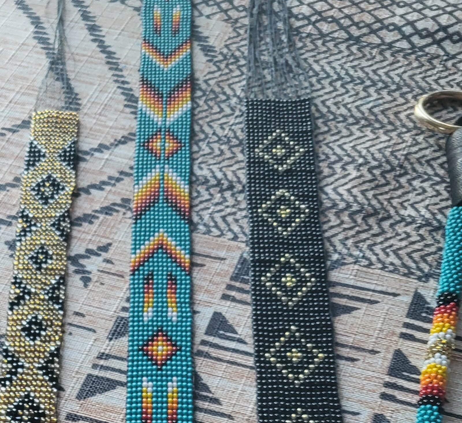 Cowboy's beaded belt — loom beadwork